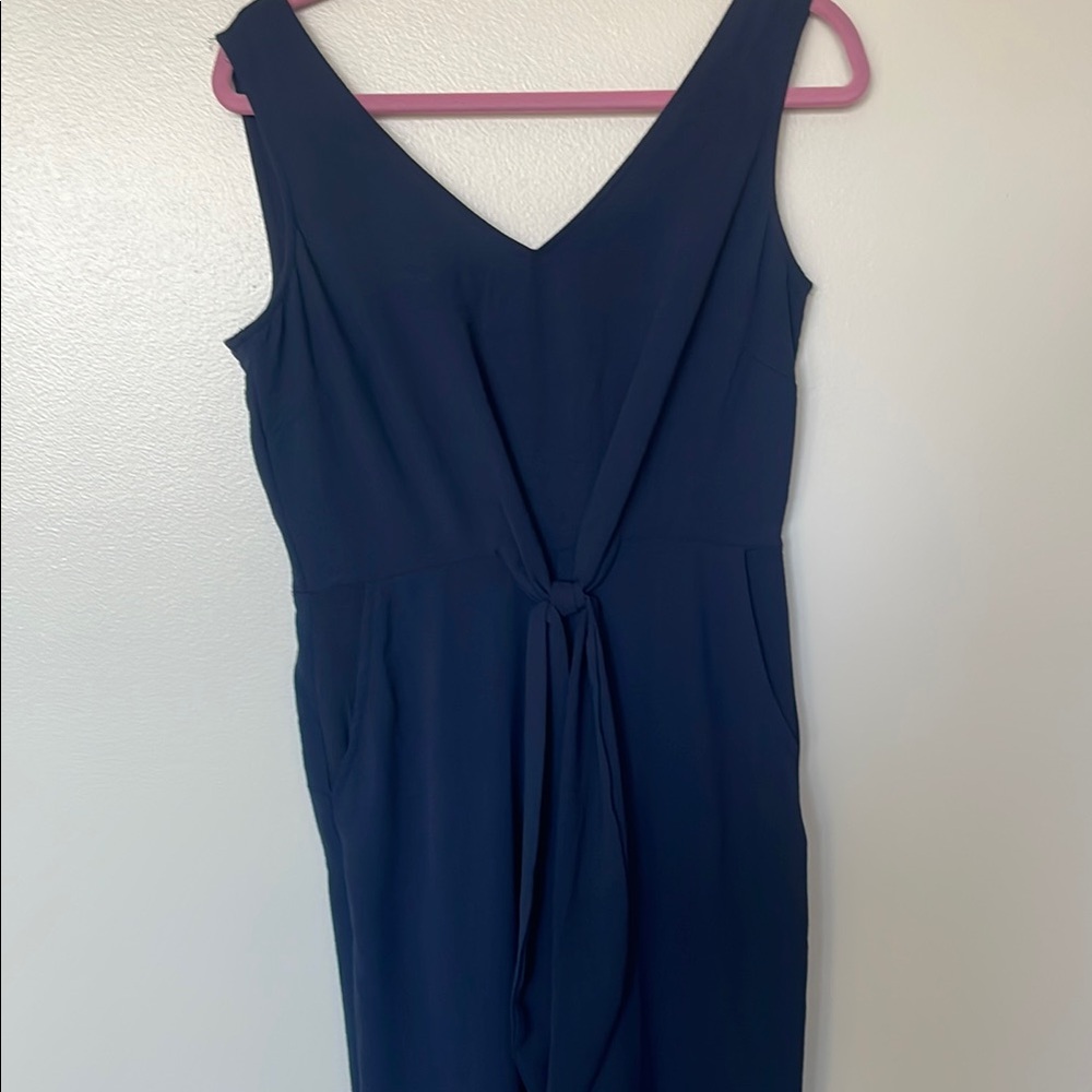 VINCE CAMUTO Womens Sleeveless Tie Waist Jumpsut Navy Blue Size S - Picture 4 of 9